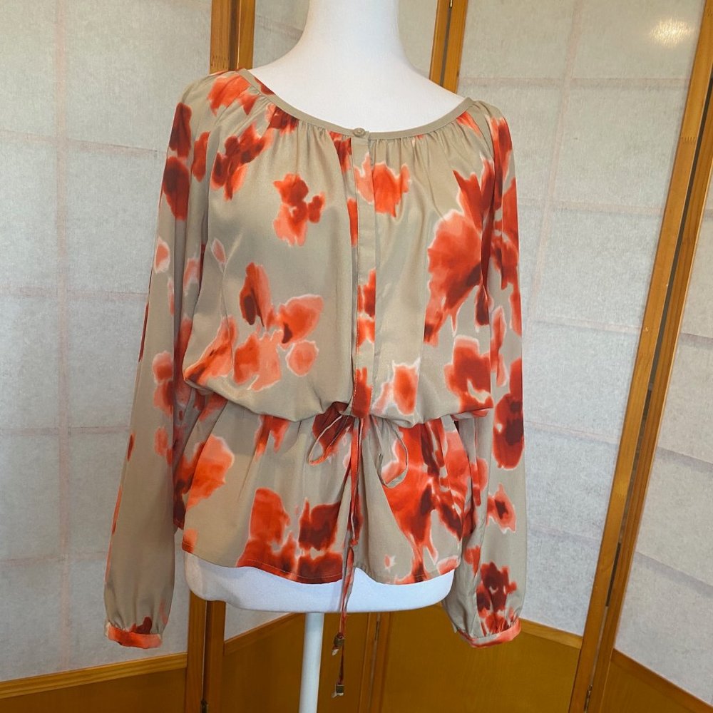 MICHAEL Michael Kors Floral Blouse - Elastic Tied Waist - Size 6
